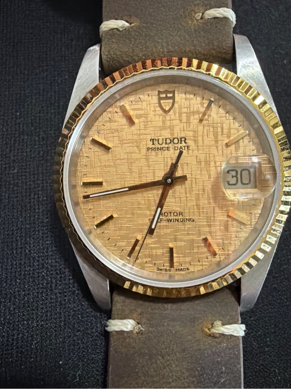 Tudor Prince Date Two Tone Champagne Linen Dial